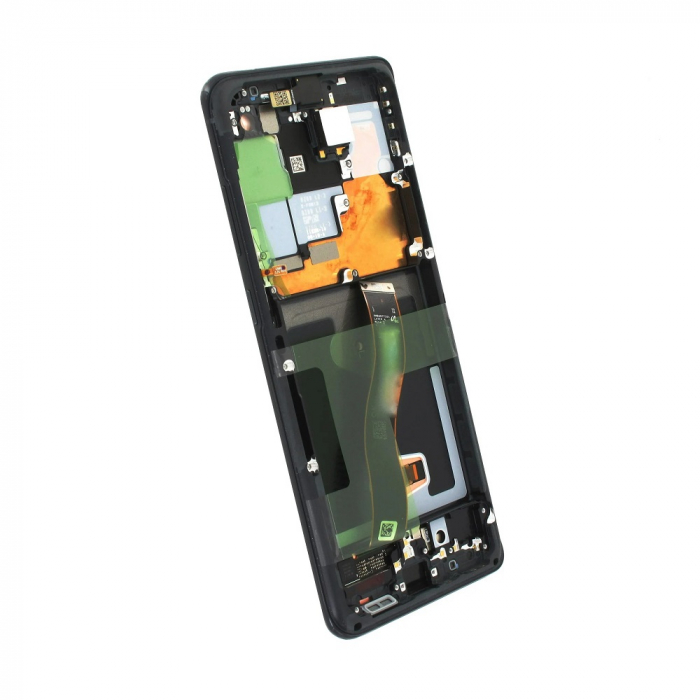 Ecran display cu rama Samsung S20 Ultra, Negru, (G988) - include camera selfie, (Original Service Pack) [2]