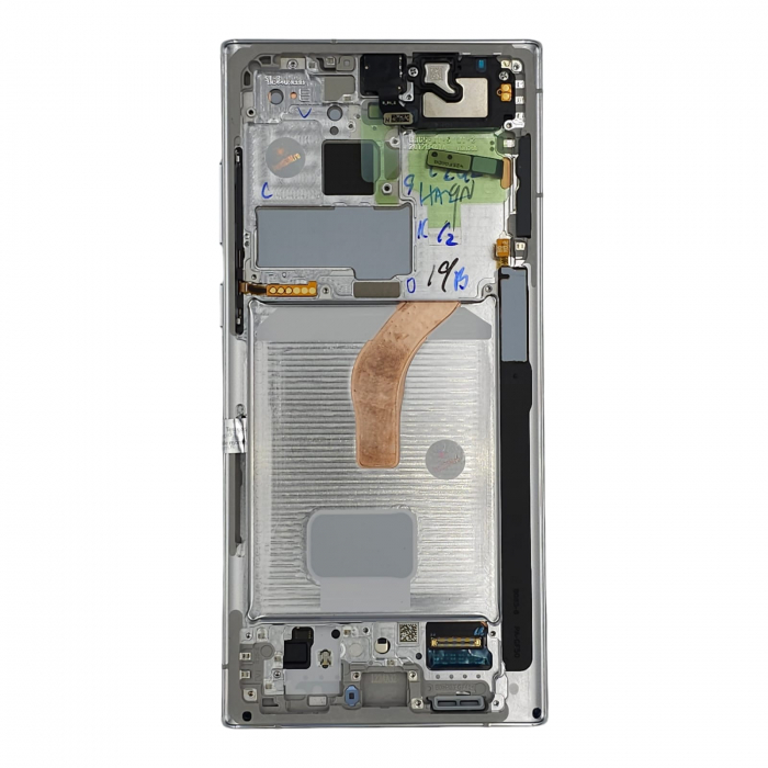 Ecran display cu rama Samsung S22 Ultra (S908) White - include camera selfie (Original Service Pack) [2]