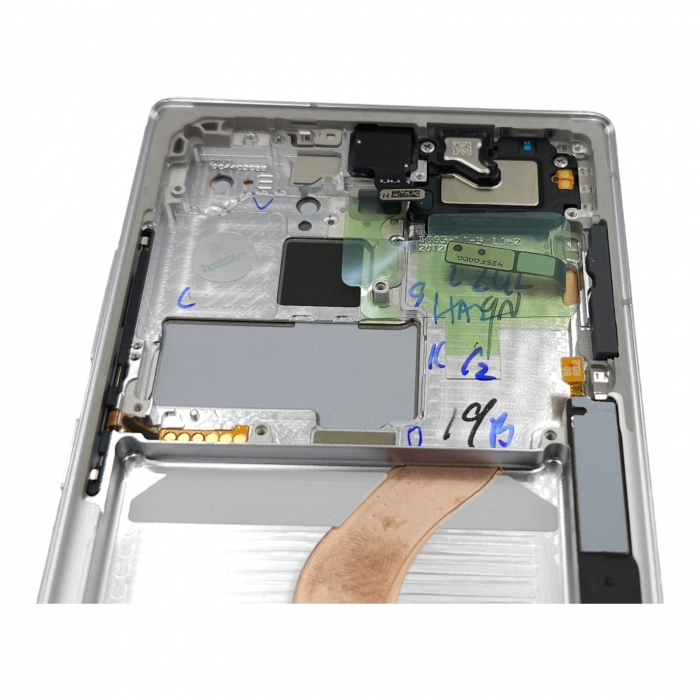 Ecran display cu rama Samsung S22 Ultra (S908) White - include camera selfie (Original Service Pack) [3]