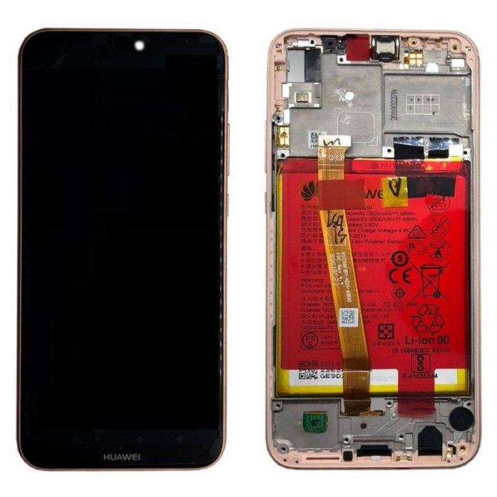 Ecran Display Huawei P20 Lite cu Rama si Acumulator, Pink (Original Service Pack) [1]