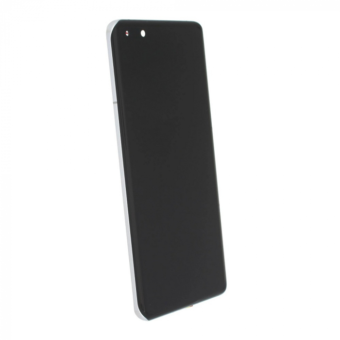 Ecran display Huawei P40 Pro, White, cu rama si acumulator (Original Service Pack) [2]