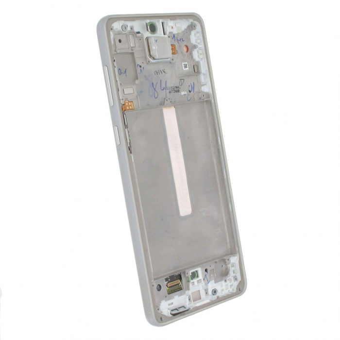 Ecran display Samsung A73 5G (A736), alb, cu rama (Original Service Pack) [2]