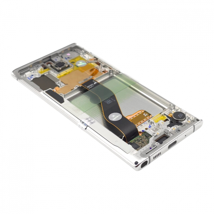 Ecran display Samsung Note 10 (N970) Aura White, cu rama (Original Service Pack) [2]