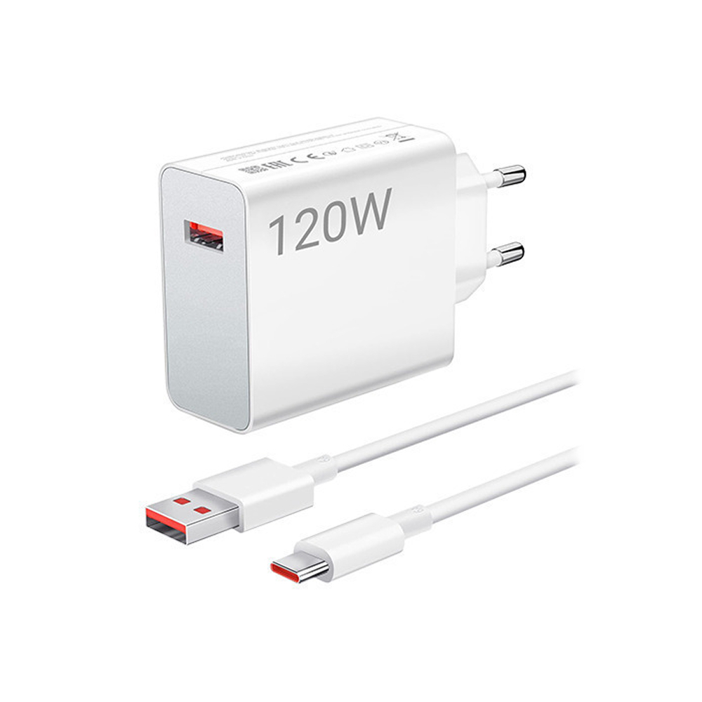 Incarcator Original Xiaomi 120W 6A MDY-15-EX Fast Charging + Cablu USB-C Type-A Alb (Retail Pack) [4]