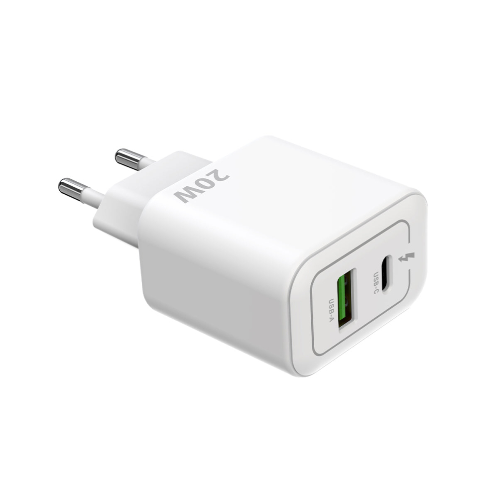 Incarcator retea Rixus 20W USB-C + USB-A alb (RXHC20) [3]