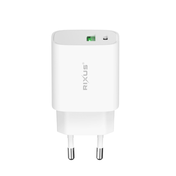 Incarcator universal cu incarcare rapida 20W (USB-A & USB-C) + cablu Type C - Rixus RX90CC [3]