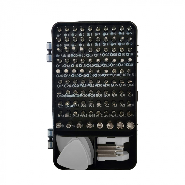 Trusa reparatii smartphone, SPACER, functii: insurubare si reparat, 122 produse: 101 capete de surubelnita, surubelnita clasica, penseta si clipsuri deschidere telefon [3]