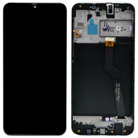 seria A - Ecran display Samsung A10 (A105) cu rama, Black (Original Service Pack)
