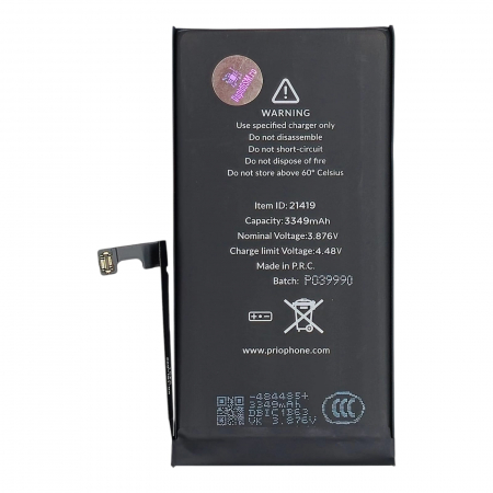 Acumulator Prio compatibil cu iPhone 15, banda adeziva inclusa (Universal APN) [1]
