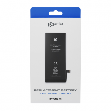 Acumulator Prio compatibil cu iPhone 15, banda adeziva inclusa (Universal APN) [3]