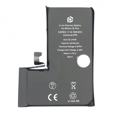 Acumulatori - Acumulator Prio compatibil cu iPhone 15 Pro, banda adeziva inclusa (Universal APN)