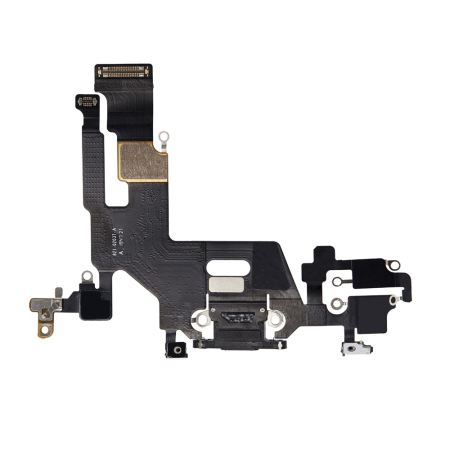 Piese din dezmembrari (SWAP) - Banda flex cu conector incarcare si microfon iPhone 11, Negru (Original SWAP)