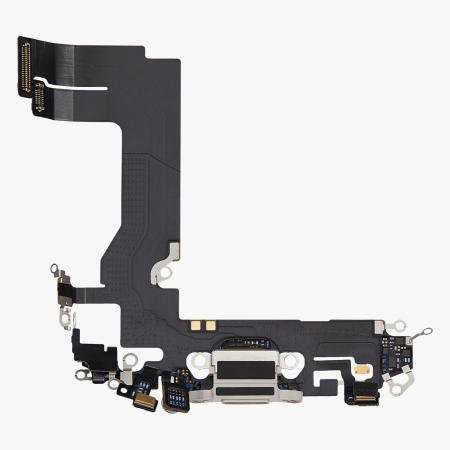 Piese din dezmembrari (SWAP) - Banda flex cu conector incarcare si microfon iPhone 13 Mini, Starlight (Original SWAP)