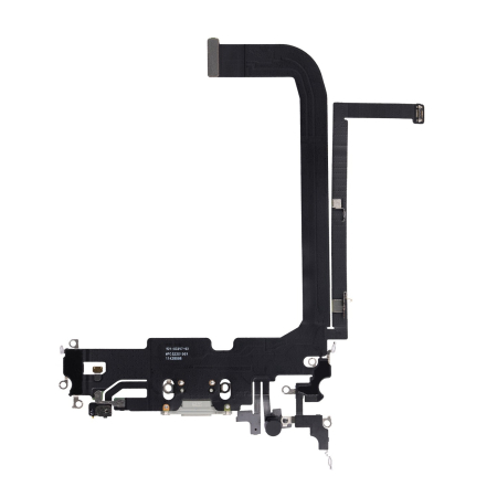 Piese din dezmembrari (SWAP) - Banda flex cu conector incarcare si microfon iPhone 13 Pro Max, Silver (Original SWAP)