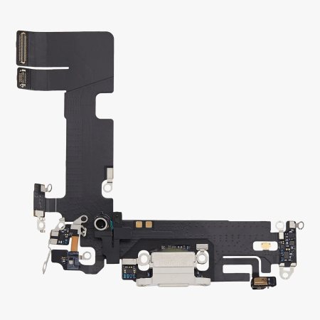 Piese din dezmembrari (SWAP) - Banda flex cu conector incarcare si microfon iPhone 13, Starlight (Original SWAP)
