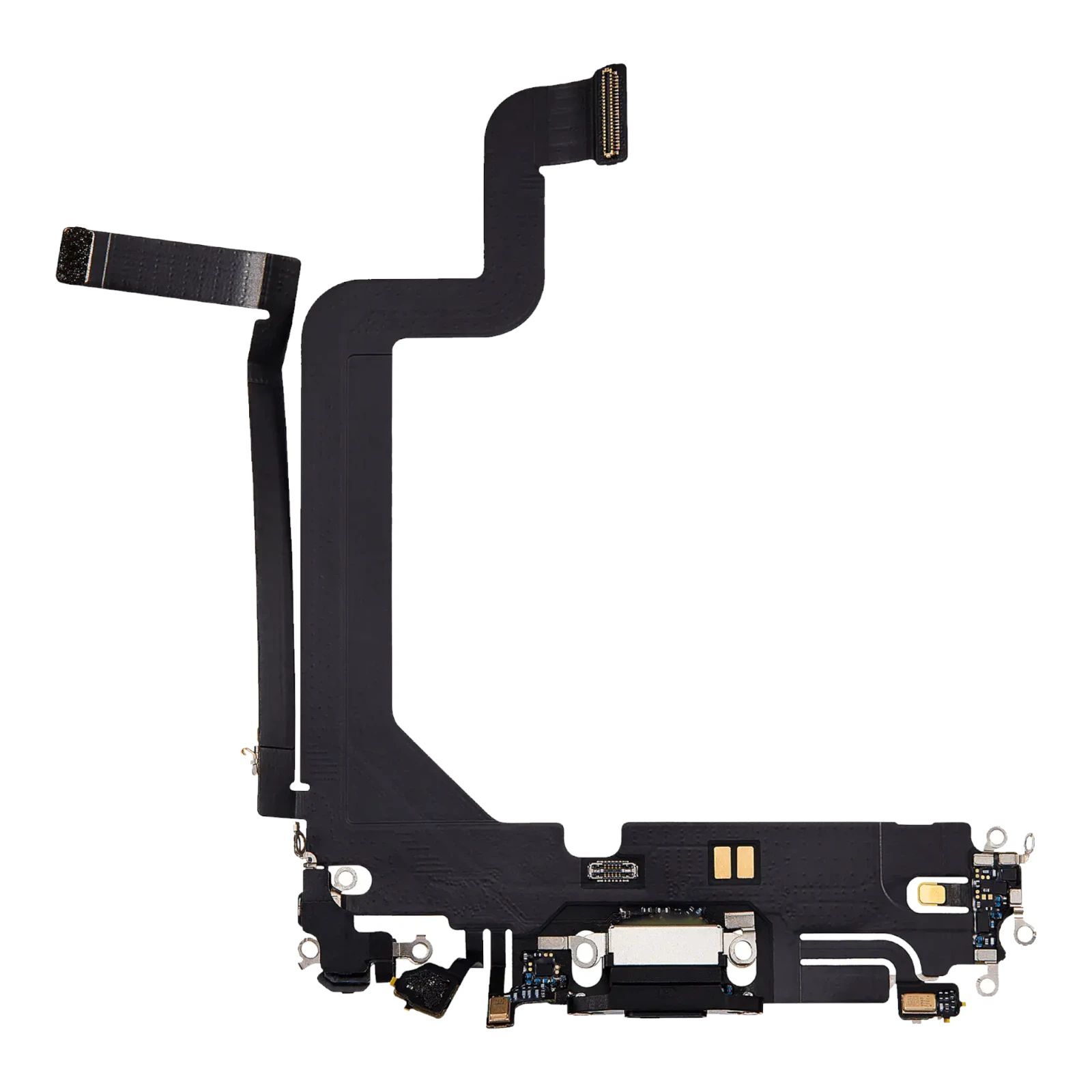 Piese din dezmembrari (SWAP) - Banda flex cu conector incarcare si microfon iPhone 14 Pro Max, Negru (Original SWAP)