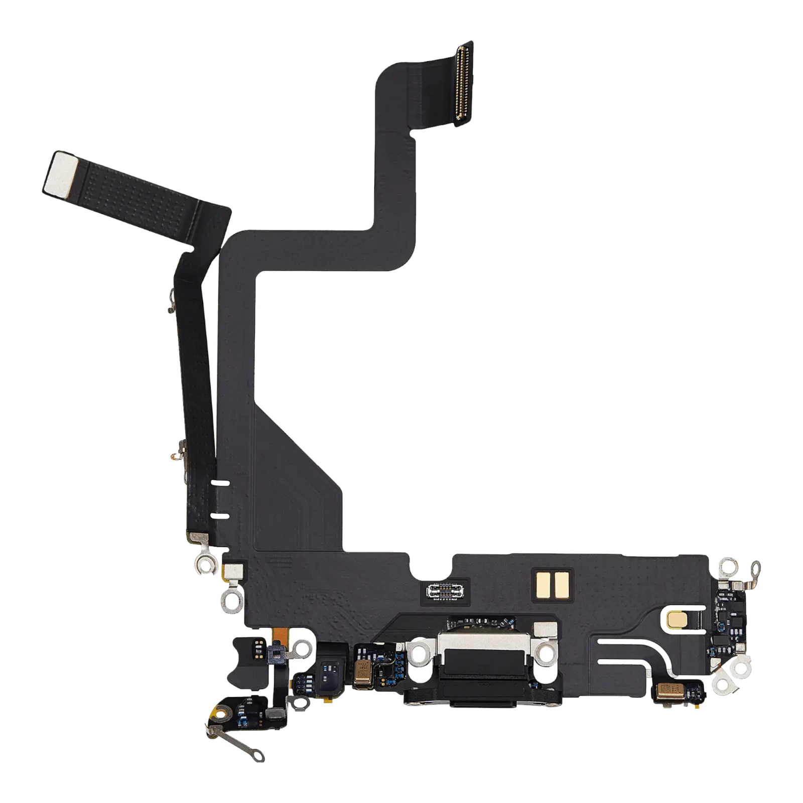 Piese din dezmembrari (SWAP) - Banda flex cu conector incarcare si microfon iPhone 14 Pro, Negru (Original SWAP)