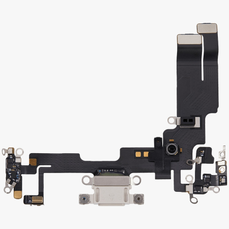Piese din dezmembrari (SWAP) - Banda flex cu conector incarcare si microfon iPhone 14, Starlight (Original SWAP)