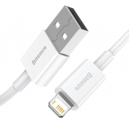 CABLU alimentare si date Baseus Superior, USB la Lightning Iphone 2.4A, 1m, alb, Incarcare Rapida [1]