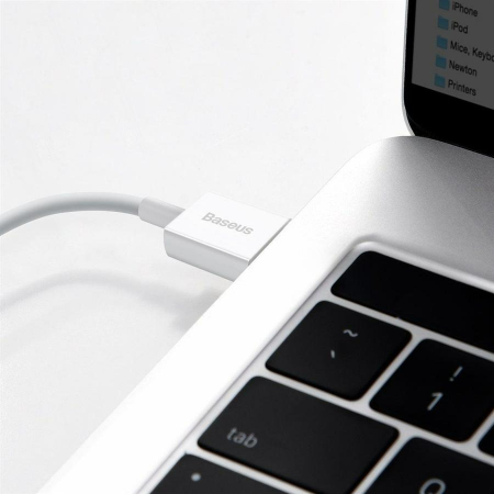 CABLU alimentare si date Baseus Superior, USB la Lightning Iphone 2.4A, 1m, alb, Incarcare Rapida [4]