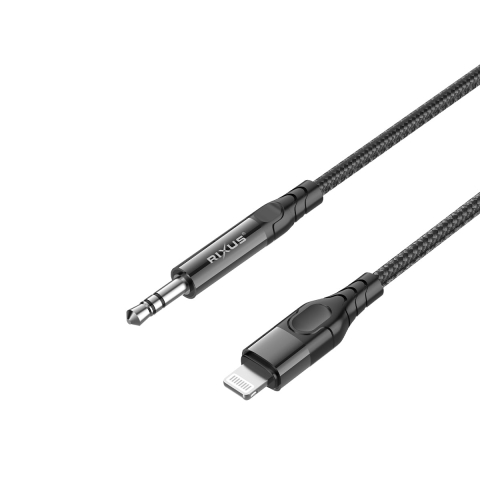Cablu audio Lightning la AUX 3.5mm Rixus RXMU35L 1.2m Negru [1]