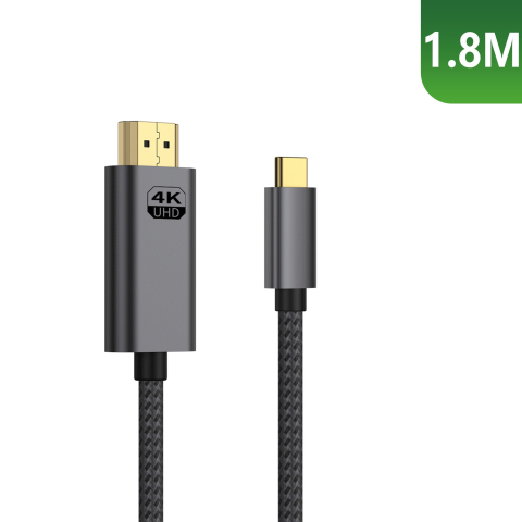 Cabluri - Cablu USB-C la HDMI Rixus Premium 4K 1.8m Gri, RXHU15