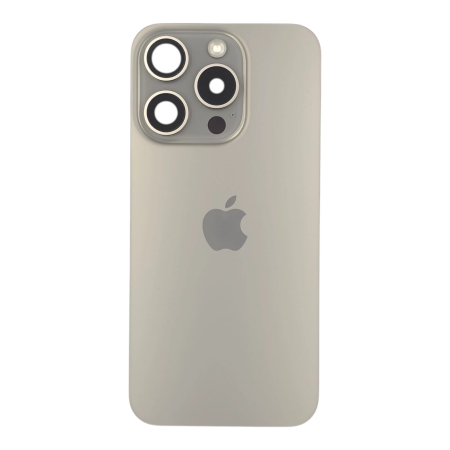 Piese din dezmembrari (SWAP) - Capac spate iPhone 15 Pro, Natural Titanium - Grade B (Original SWAP) - include blit si incarcare wireless