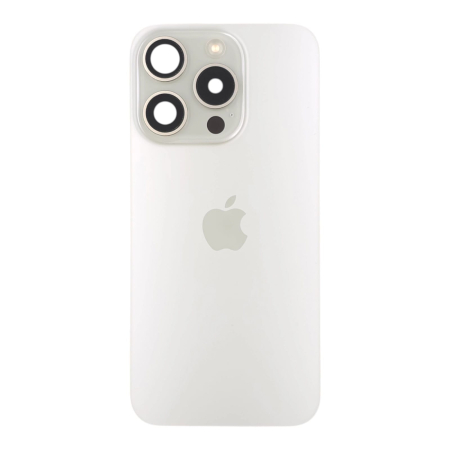 Piese din dezmembrari (SWAP) - Capac spate iPhone 15 Pro, White Titanium - Grade A (Original SWAP) - include blit si încarcare wireless