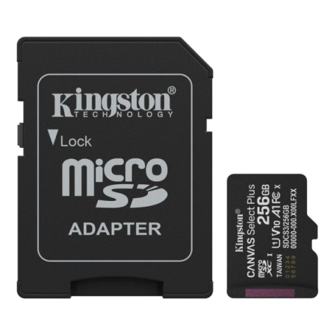 Card de memorie Kingston Canvas Select Plus MicroSDXC 256GB, Class 10, UHS-I U1, adaptor SD inclus [1]