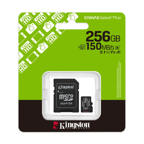 Stocare - Card de memorie Kingston Canvas Select Plus MicroSDXC 256GB, Class 10, UHS-I U1, adaptor SD inclus