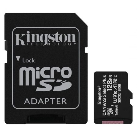 Card de memorie MicroSDXC 128GB Kingston Canvas Select Plus, clasa 10, standard UHS-I U1 - Adaptor inclus [2]