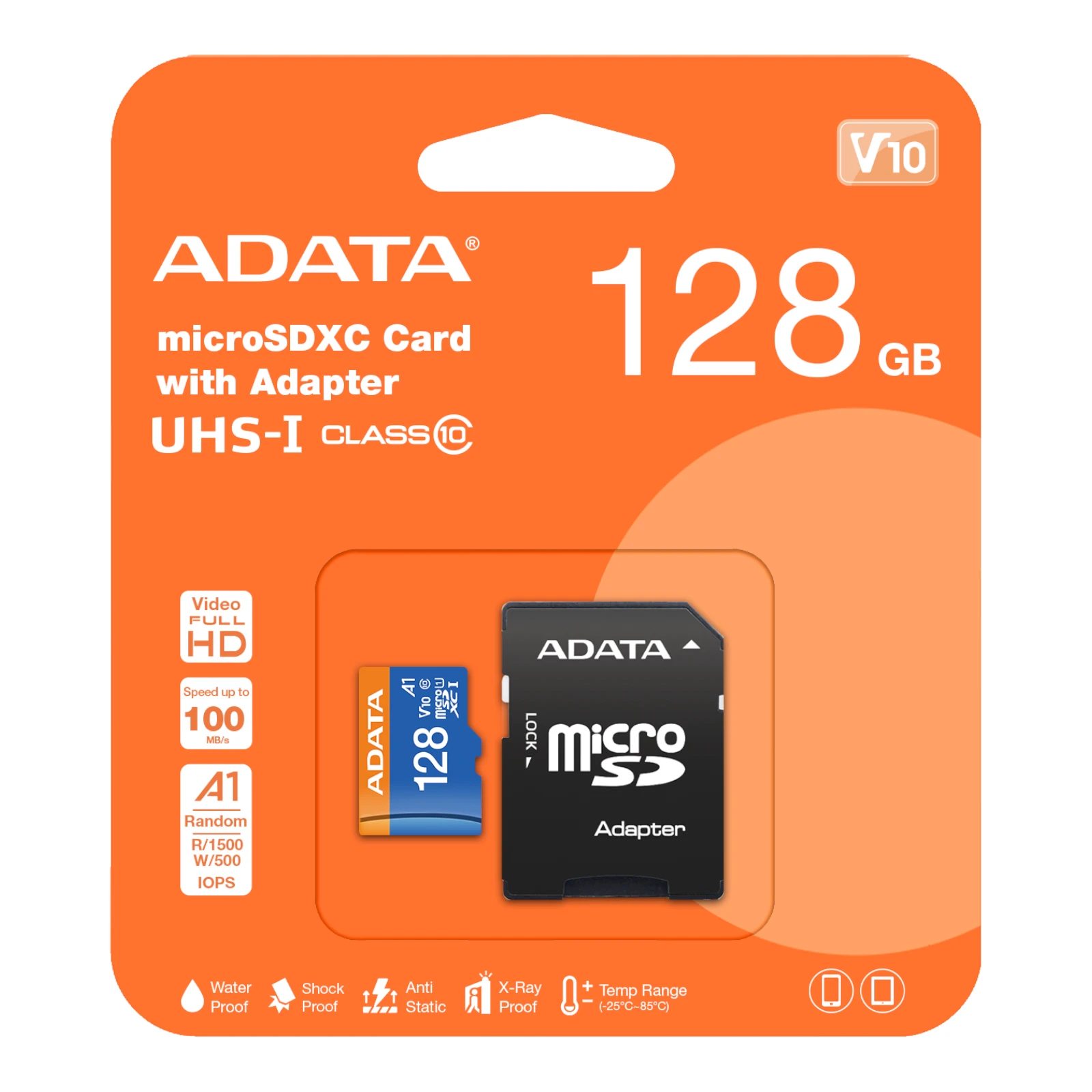 Stocare - Card Memorie ADATA microSD 128GB, UHS-I, Class 10 + Adaptor SD