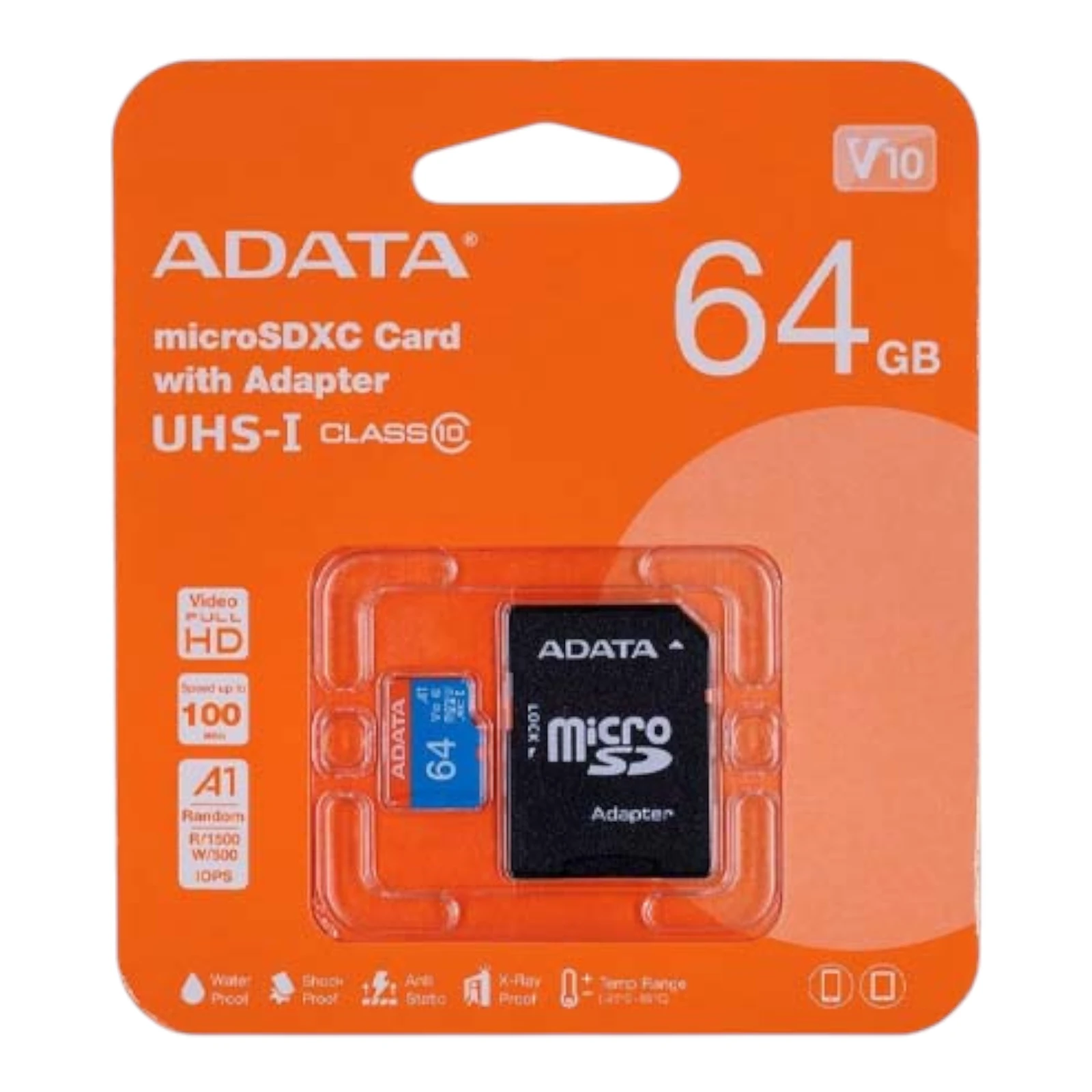 Stocare - Card Memorie ADATA microSD 64GB, UHS-I, Class 10 + Adaptor SD