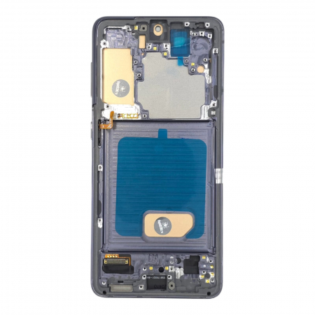 seria S - Display compatibil Samsung S21 5G (G991), Negru, INCELL - Cu rama
