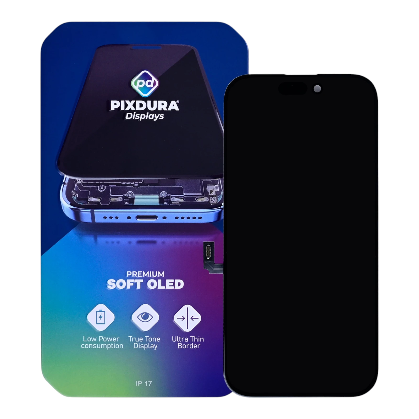 Display compatibil iPhone 17, Soft Oled Pixdura - (IC schimbabil) (120Hz) [2]