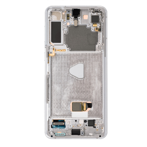 seria S - Display compatibil Samsung Galaxy S21 Plus 5G (G996), Argintiu / Silver, OLED - Cu rama