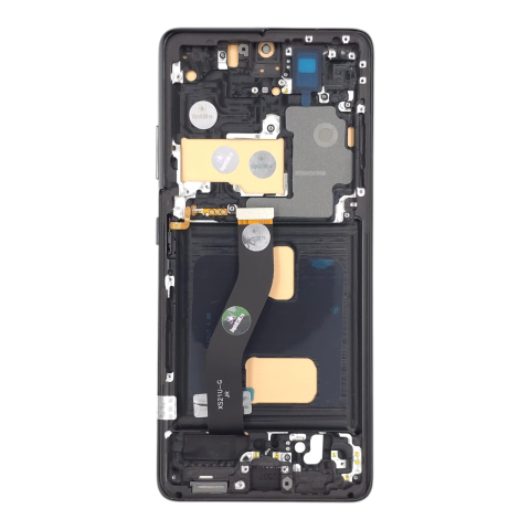 seria S - Display compatibil Samsung Galaxy S21 Ultra 5G (G998), Negru, INCELL - Cu rama