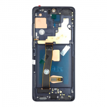seria S - Display compatibil Samsung S20 Ultra (G988), Negru, Soft OLED - Cu rama