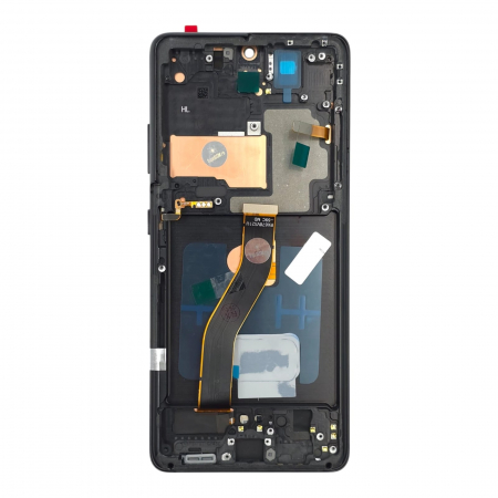 seria S - Display compatibil Samsung S21 Ultra (G998), Negru, Soft OLED - Cu rama