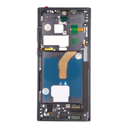 seria S - Display compatibil Samsung S22 Ultra 5G (S908), Negru, Soft Oled - Cu rama