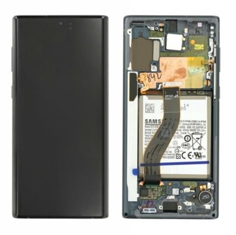 seria N(note) - Display Samsung Galaxy Note 10 (N970) Aura Black, cu rama si acumulator (Original Service Pack)