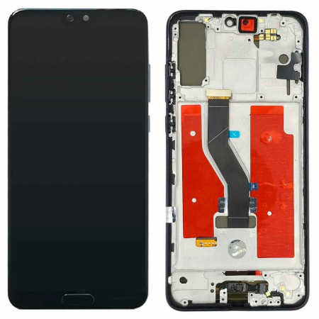 Display compatibil Huawei P20 Pro, OLED, negru (include senzor amprenta ) - cu Rama [0]