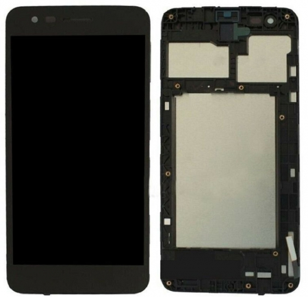 Ecrane Diverse - Ecran display pentru LG K4 (2017), negru - cu Rama