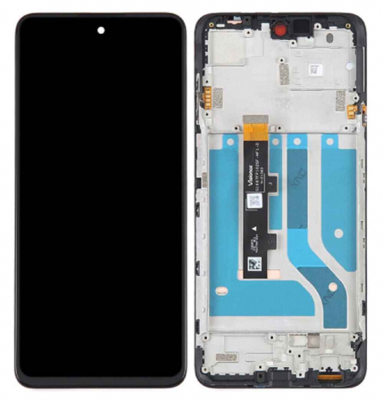 Ecrane Motorola - Ecran display cu rama Motorola Edge 20 Lite (XT2139), negru (Original Service Pack)