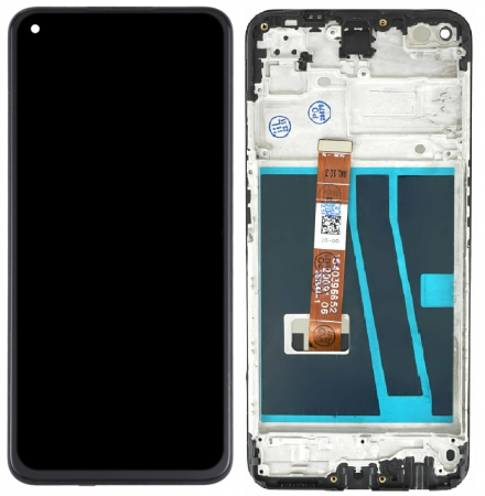Ecrane Oppo / Realme - Display compatibil OPPO A72 4G, negru, CPH2067 - cu Rama