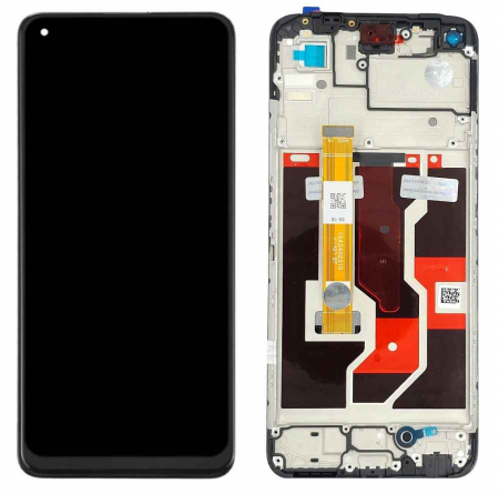 Ecrane Oppo / Realme - Display compatibil Oppo A96 (4G), negru - cu Rama