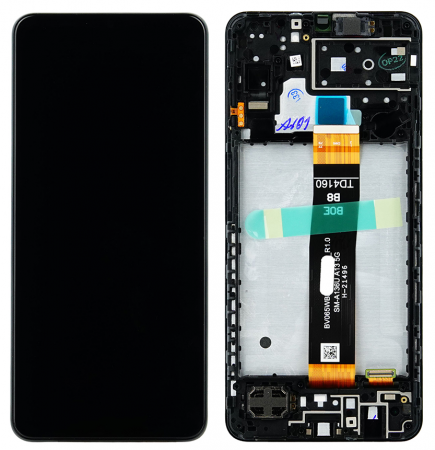 seria A - Ecran display cu rama Samsung A13 5G 2022, negru (A136) (Original Service Pack)