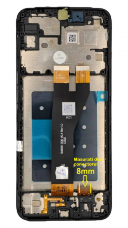 Display compatibil Samsung A14 5G (A146P), negru / CONECTOR MIC - cu Rama [1]