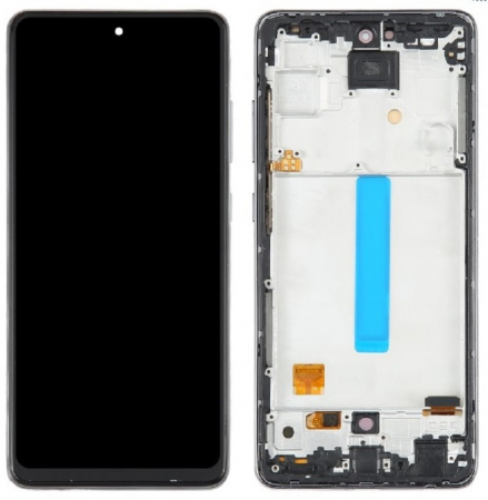 seria A - Display compatibil Samsung A52 4G (A525), negru, OLED - cu Rama
