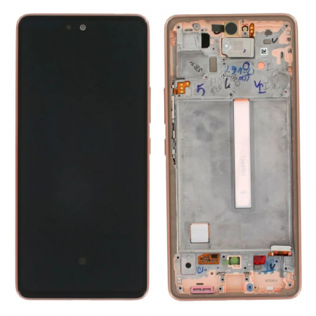 Ecrane Samsung - Ecran display cu rama Samsung A53 5G, (A536) gold / peach (Original Service Pack)